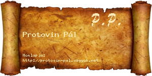 Protovin Pál névjegykártya